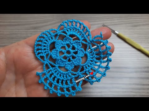 SUPER Beautiful Flower Crochet Pattern * Tunisia Knitting Free Tutorial for beginners Tığ işi örgü