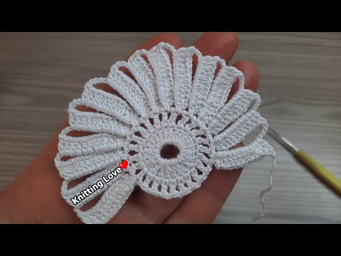 SUPER Easy Beautiful Flower Crochet Pattern * Knitting Online Tutorial for beginners Tığ işi örgü