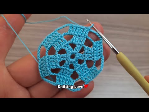 SUPER Very Easy Beautiful Flower Crochet Pattern Knitting Online Tutorial for beginners Tığ işi örgü
