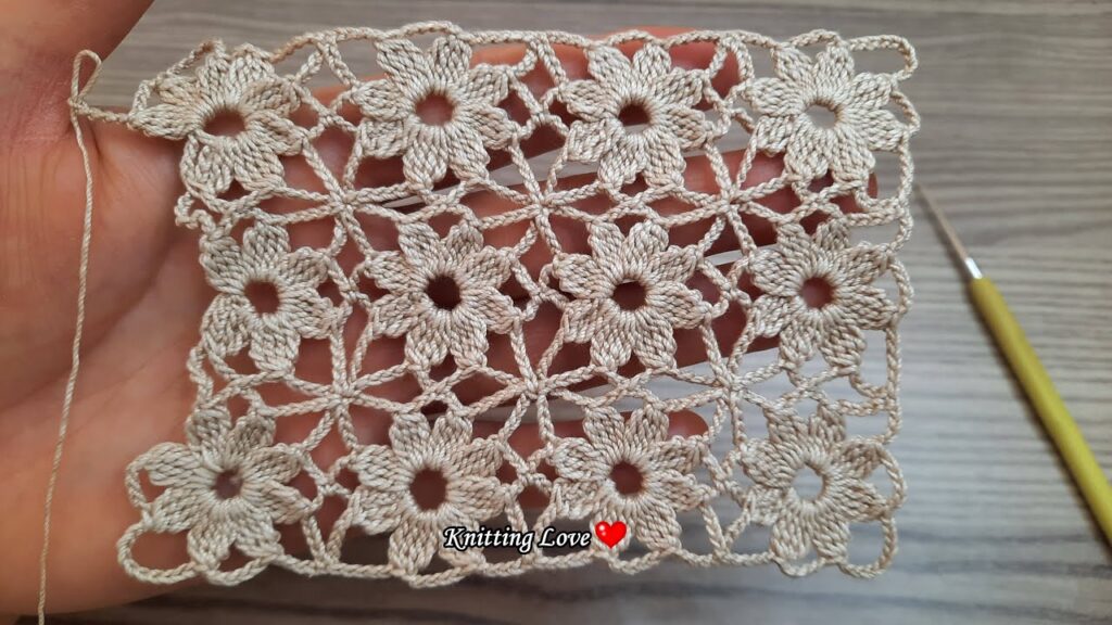WONDERFUL Beautiful Flower Crochet PatternTunisia Knitting Free Tutorial for beginners Tığ işi örgü