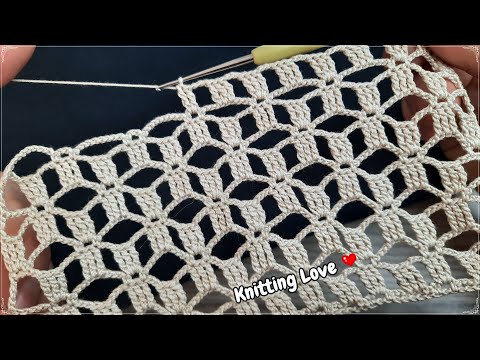Super Easy Beautiful Net Crochet Pattern Knitting Online Tutorial for beginners Tığ işi örgü Motif