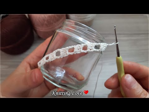 Super Easy Glass Bottle Decoration Tunisian Knitting 😍Muhteşem Cam Şişe Dekor Tığ işi Örgü Modeli