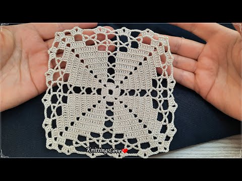 Super👌 Easy Beautiful Flower Square Crochet Knitting Lace Online Tutorial for beginners Tığ işi 2022