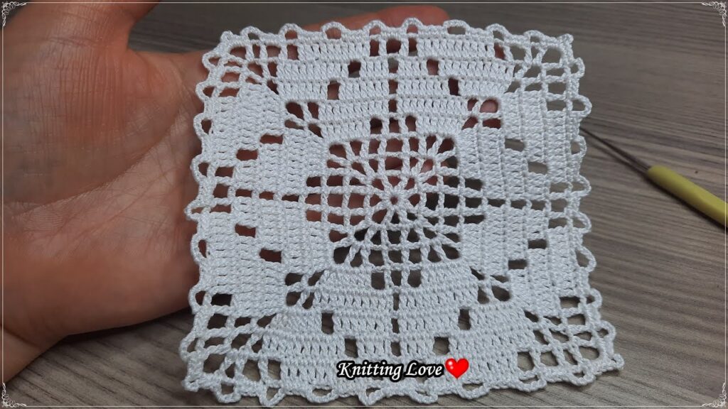 Super Easy Beautiful Flower Square Crochet Knitting Lace Online Tutorial for beginners Tığ işi örgü