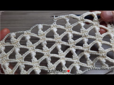 SUPER Beautiful Patterned Crochet Filet Etol Shawl and Cover knitting Model Tığ işi örgü modeli
