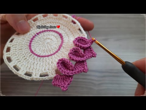 SUPER Beautiful Flower Crochet Knitting Coaster Pattern Model Bu motife Bayıldım Tığ işi örgü modeli