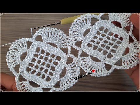 WONDERFUL 😍Very Beautiful Flower Patterned Crochet Filet Etol Shawl and Cover Model Tığ işi örgü