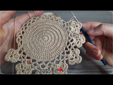 WONDERFUL Very Easy Beautiful Floral Patterned Crochet Filet Etol Shawl Cover Tığ işi örgü model