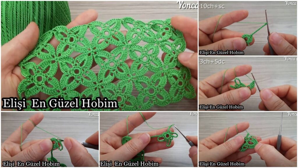 Süper Tığ İşi Çiçek Örgü Modeli-1