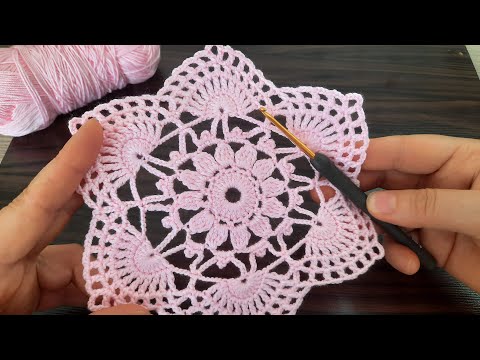 WONDERFUL CROCHET FLOWER: How to Crochet a Starflower for Beginners. Çiçekli Tığ işi model