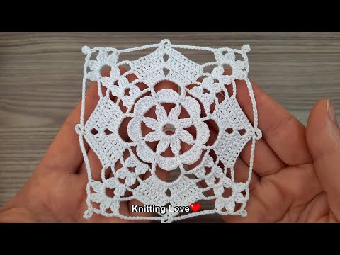 EASY CROCHET: How to Crochet a Granny Square for Beginners. Bu Kare Tığ işi modele aşık oldum