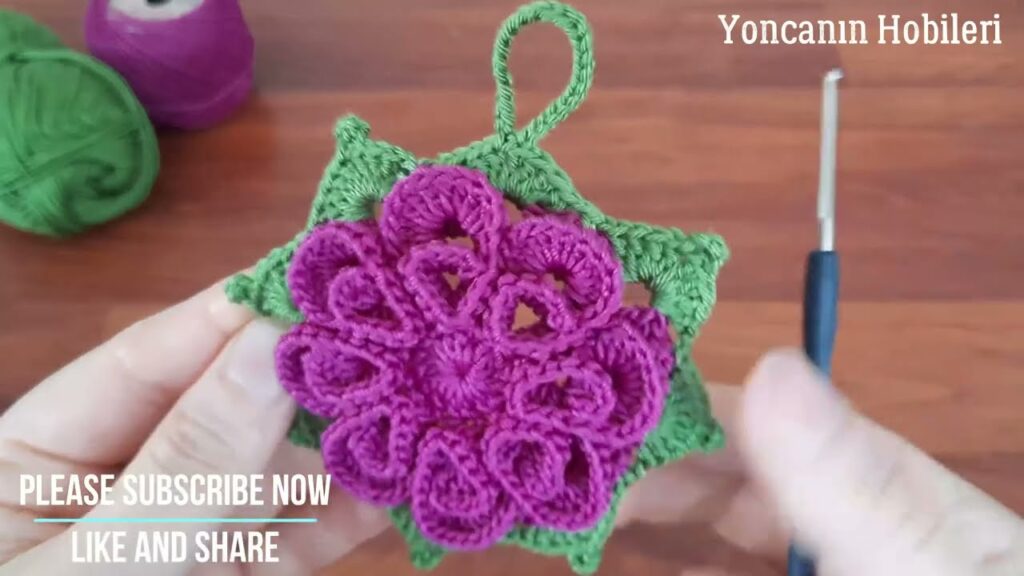 How to Crochet Awesome Adorable 3D Floral Pattern / Çiçek Tığ işi örgü modeli