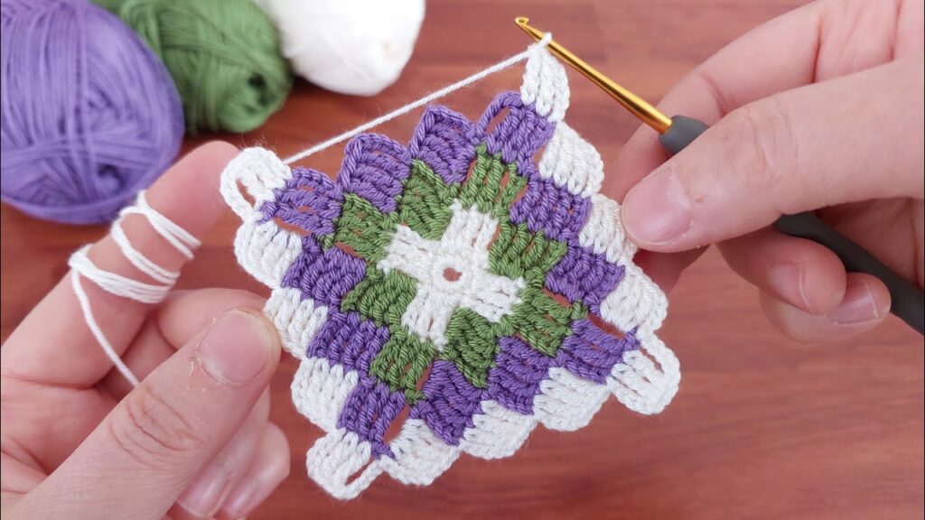 Wow!! Very easy beautiful crochet square flower design💮crochet online tutorial for beginners