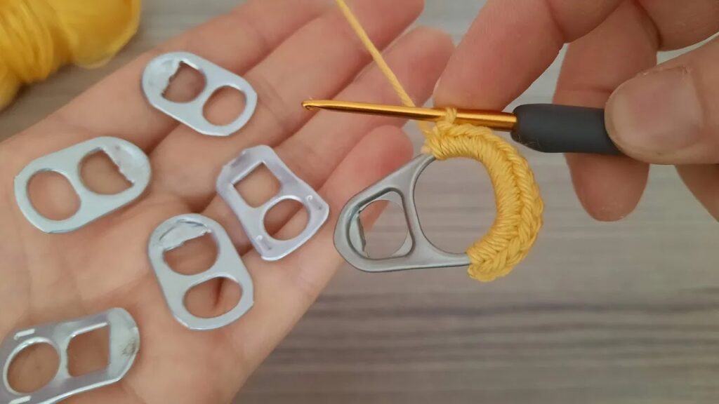 WOW! Crochet Heart Idea with Coke Opening Cover Learn how to make easy crochet Keychain gift
