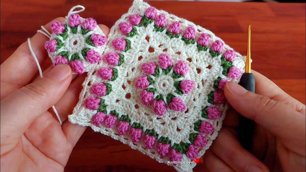 Wonderfu Easy Beautiful Crochet Square Pattern knitting Tutorial for beginners Tığ işi Örgü Model
