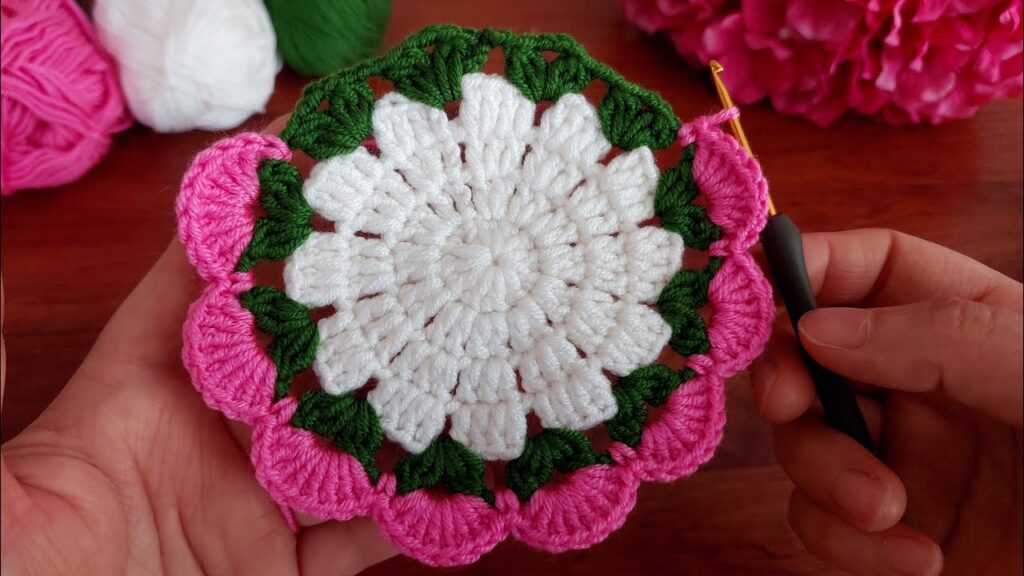 WOW! beautiful and very easy 🥰Decorative 3D crochet coffee coaster ✔Flower Crochet lace model making