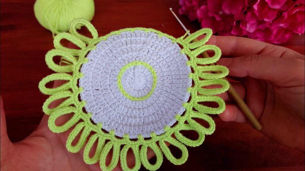 Very Beautiful and Very Easy 🥰Decorative 3D crochet coffee coaster ✔Flower Crochet lace model making