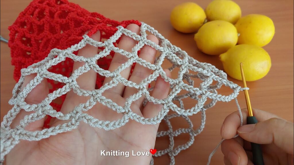 Wow !! Very Easy Crochet mesh bag that does not take up space to make your work easier-Knitting Love