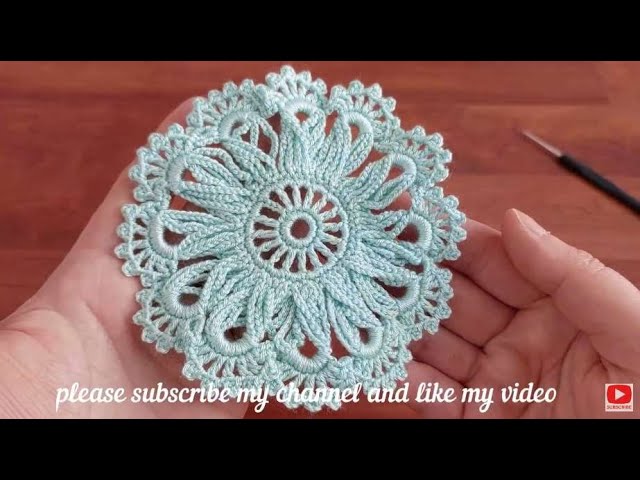 FASCINATING !! How to make a crochet flower model from Bebe Blue yarn?
