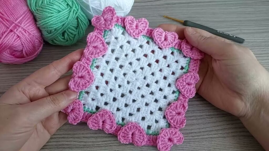 Unbelievable!! 💖How to make eye-catching crochet heart square coasters, sale, gift online knitting💖
