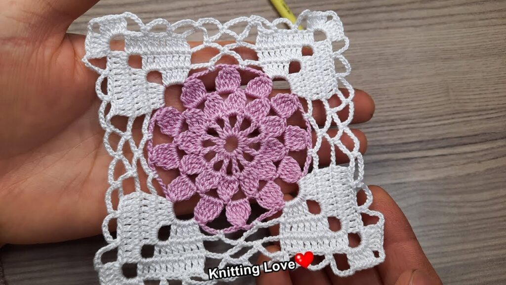 Wooow! 3D💯Crochet Flower Motif💯👌Wow very easy crochet flower motif making #crochet #knitting