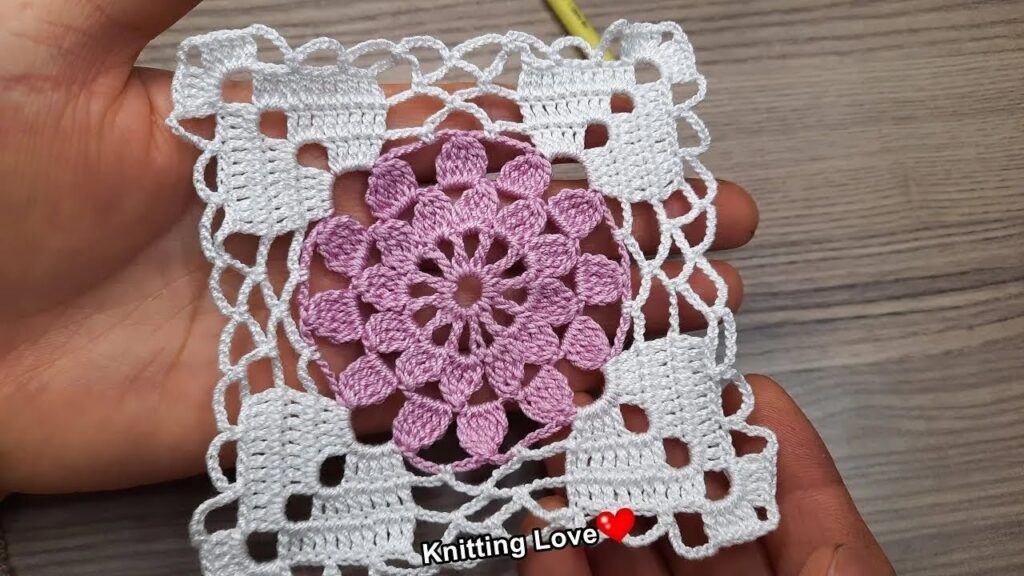 Wow! Create a Stunning 3D💯Crochet Flower Motif👌Easy Crochet Flower Motif Making #Crochet #Knitting