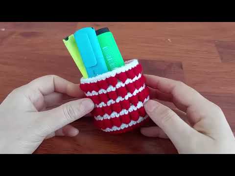 Wow!! Super Idea – How to Make Eye-Catching Crochet Pencil Holder | Tığ İşi Kalemlik Nasıl Yapılır