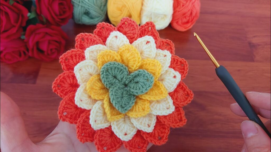 Wonderful Easy Crochet Flower Coaster Tutorial🌼💯 Create a Stunning 3D Effect for Beginners! #crochet