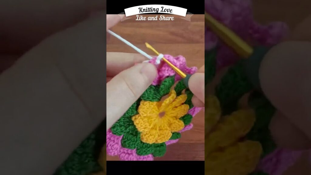 Crochet Flower Square: Easy & Beautiful Tutorial for Beginners #crochet #shortvideo #crochettutorial