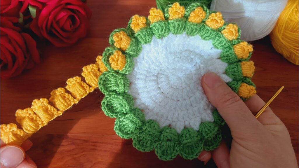 3D💯Wonderful Crochet Flower🌸 Very easy crochet flower coaster making for beginners. #crochet #flower