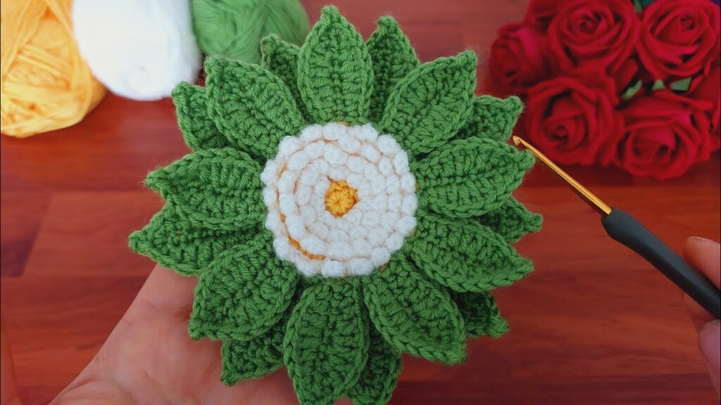 3D🌷Wonderful 💯Crochet Flower💯🌸 Very easy crochet flower coaster making for beginners. #crochet