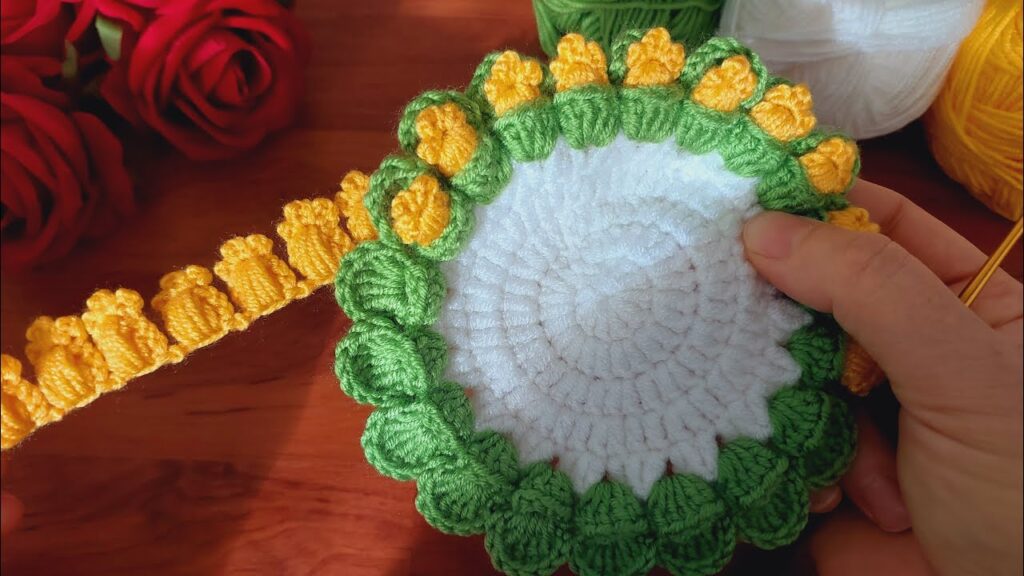💯 Wonderful Crochet Flower 3D Pattern 🌸 Easy Crochet Flower Coaster Tutorial for Beginners