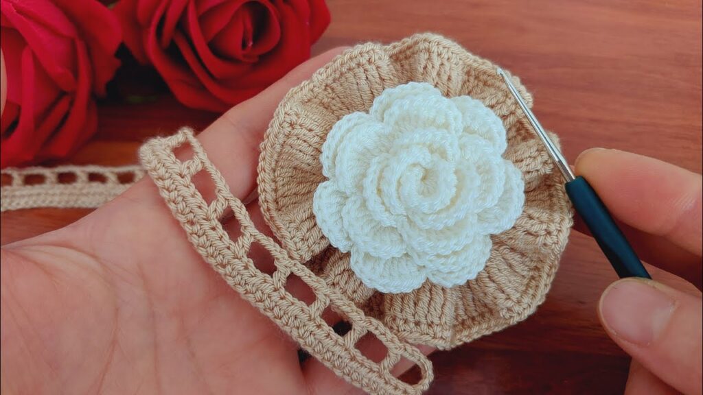 Wonderful 3D Very easy crochet rose flower making for beginners🌷
