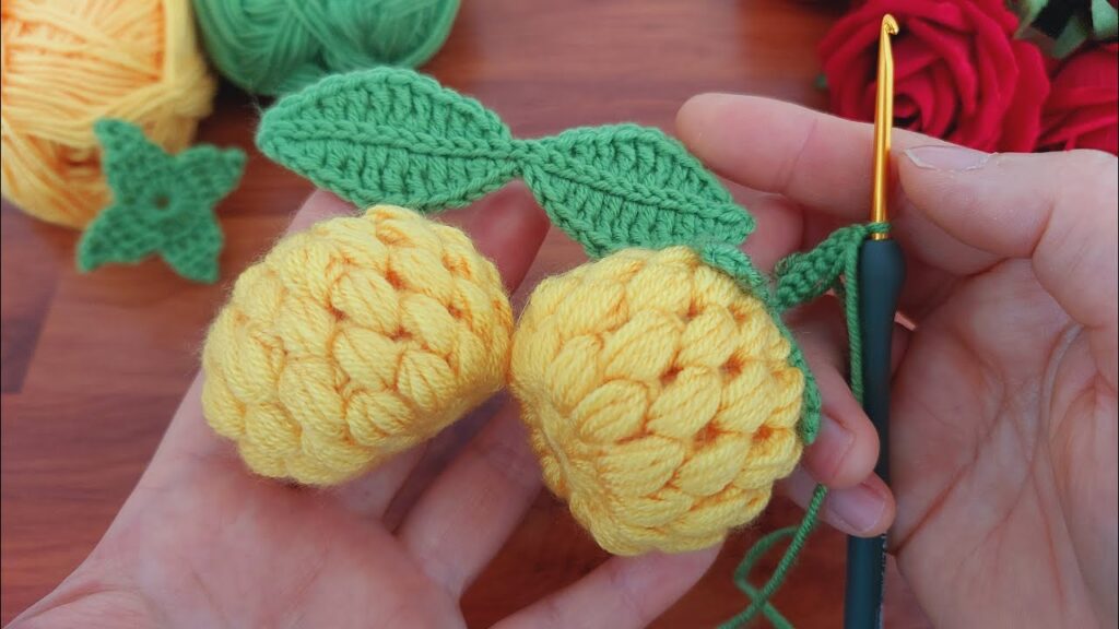 Crafting Exquisite 3D Crochet Lemons and Leaves: Detailed Step-by-Step Fruits Tutorial! #crochet