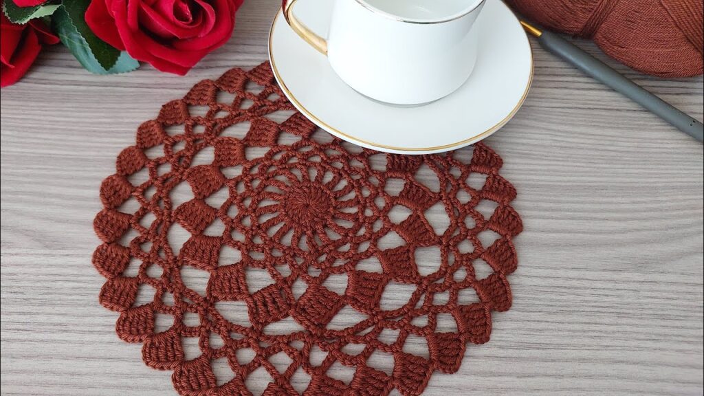 Exquisite Crochet Lace Flower Patterns for Tea-Coffee Coasters, Placemats, Throw Pillows