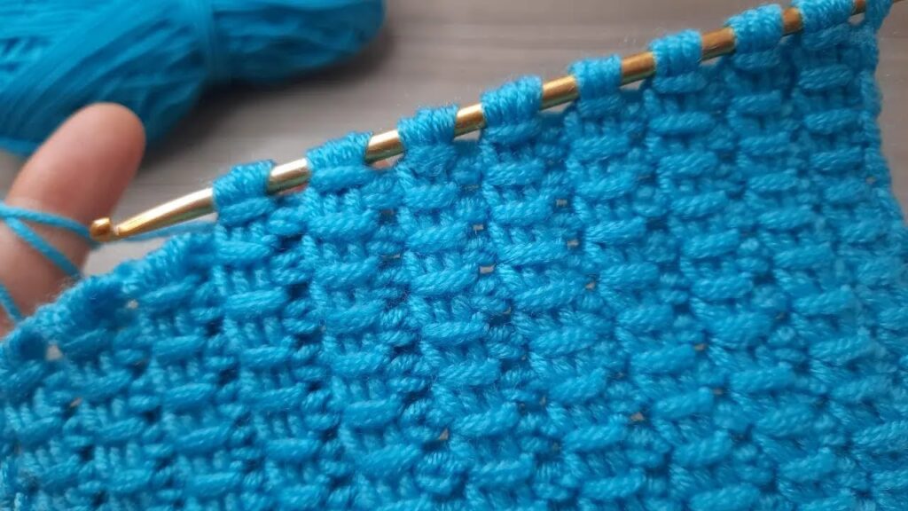 Super Easy Tunisian Crochet Pattern – Çok Kolay Tunus İşi Tığ İşi Örgü Modeli
