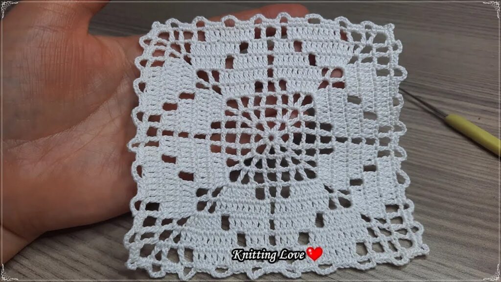Super Easy and Beautiful Flower Square Crochet Knitting Lace Tutorial for Beginners Tığ İşi Örgü