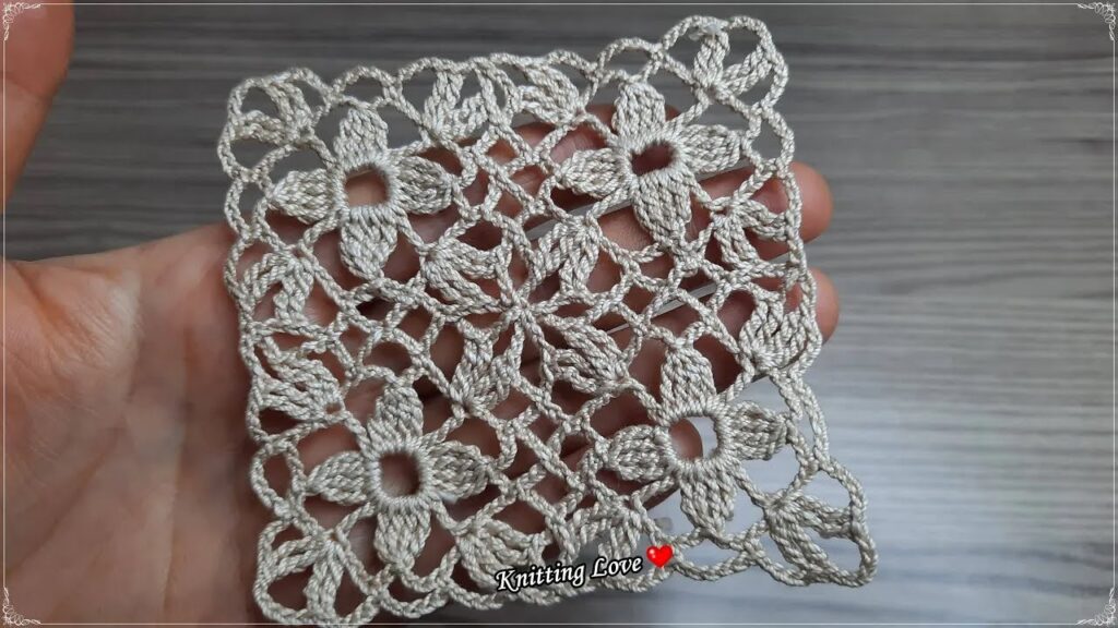 Wonderful Beautiful Flower Crochet Pattern | Tunisia Knitting Free Tutorial for Beginners | Tığ İşi