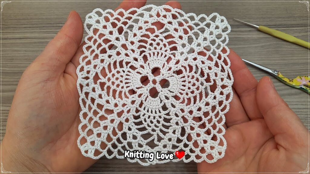 Stunning Square Crochet Flower Patterned Tunisian Shawl: Easiest 5-Step Crochet Tutorial Beginners