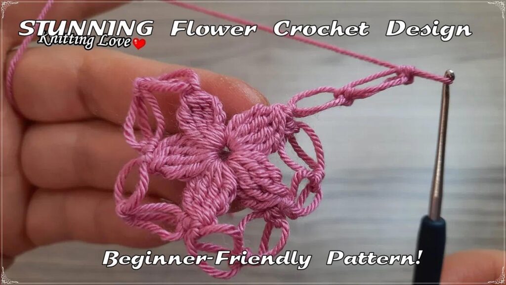 STUNNING Flower Crochet Pattern | Beginner-Friendly Knitting Tutorial (Tığ İşi Örgü)