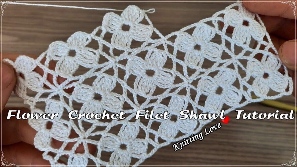 Wonderful 💖 Beautiful Flower Patterned Crochet Filet Etol Shawl & Cover Model | Tığ İşi Örgü Modeli