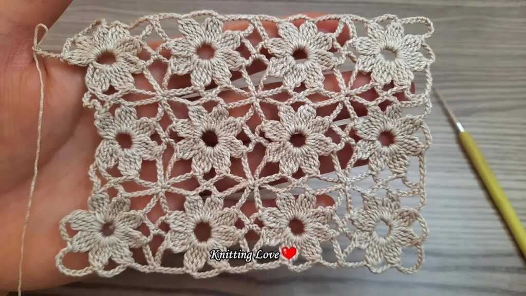 🌸 WOW! Stunning Flower Crochet Pattern | Free Tunisian Knitting Tutorial for Beginners 🧶